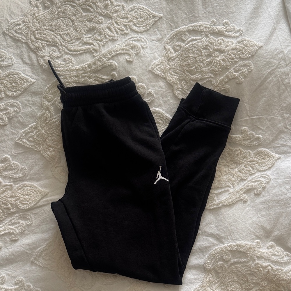 Jordan Kids Black Sweatpants with White Logo